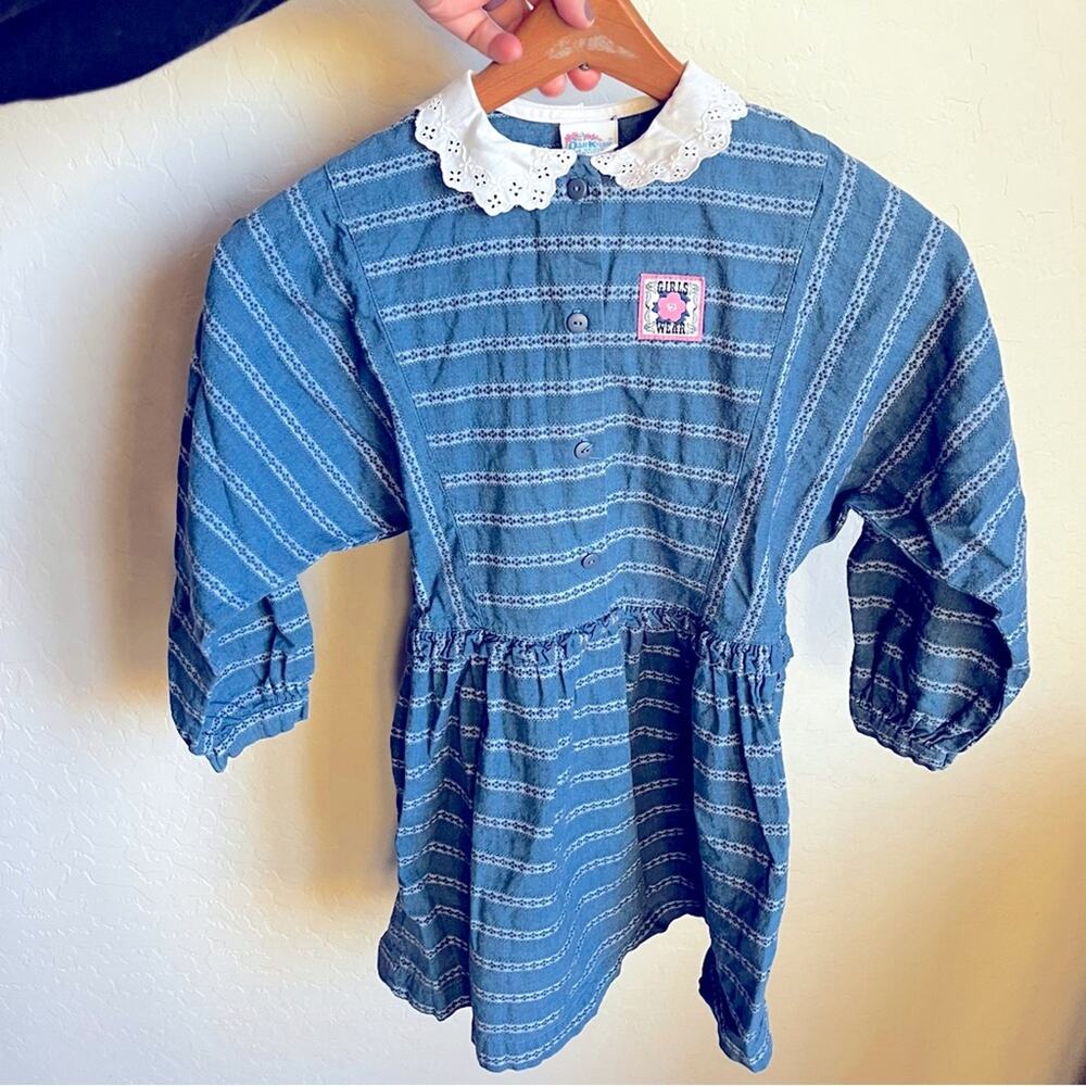 Vintage Osh Kosh the Genuine Article cottagecore kids dress size 6x lace ruffle